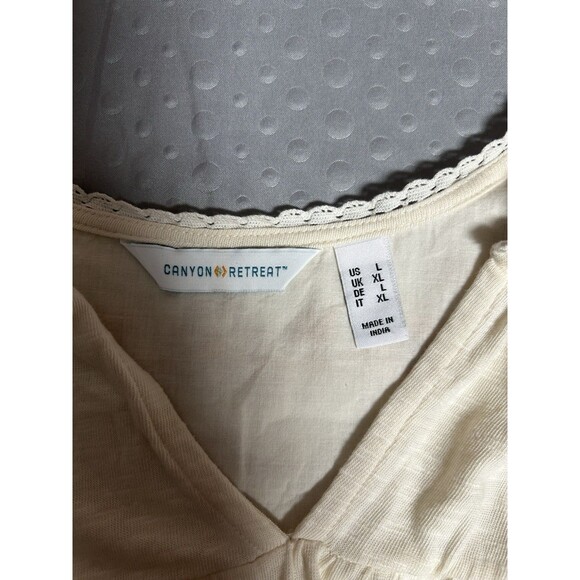 Canyon Retreat Long Sleeve Ivory Embroidered Womens Lg Cottagecore Whimsical - Picture 8 of 10